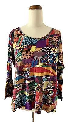 Gorman Top Size 12 Long Sleeve Colourful Stretch  • $12