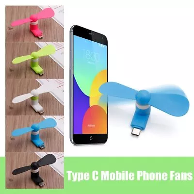 Cooling Fans Mini Micro Fan USB C Type-C Mobile Phone For Samsung Huawei Xiaomi • $6.91