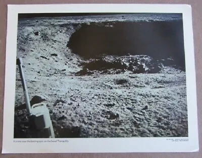 Official NASA Apollo 11 Crater Landing Spot Sea Of Tranquility Photo 1969 Number • $9