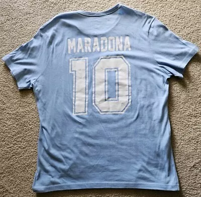 Diego Maradona 10 Official Licensed Blue Tshirt Size XL Napoli Argentina • $32