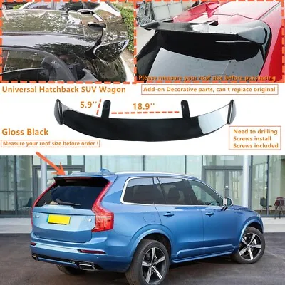 For 2016-2024 Volvo XC90 Gloss Black GT-Style Rear Roof Spoiler Wing Universal • $83.99