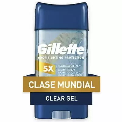 Gillette Men's Clear Gel Antiperspirant Deodorant Clase Mundial 3.8oz 3 Pack NEW • $15.37