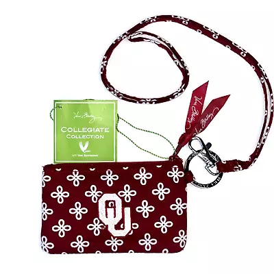 Vera Bradley ZIP ID  LANYARD OKLAHOMA UNIVERSITY OU SOONERS Cardinal MINI WALLET • $22.75