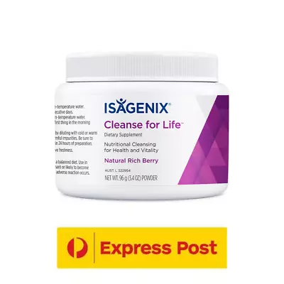 SALE ISAGENIX Cleanse For Life Powder Natural Rich Berry 96g  EXP 07/2024 • $60.95