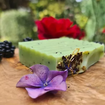 NATURAL Bluebell Soap Bar - Nourishing Shea Butter Vegan Eco Handmade Travel Bar • £2.69