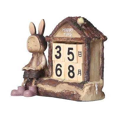 £9.78 • Buy House Calendar Cute Cartoon Wooden Block Home Decoration Calendar
