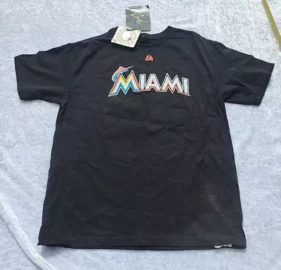 Buehrle 56 Miami Marlins Majestic Black Jersey T-Shirt Size Men’s LG • $14