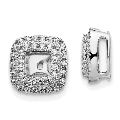 $513.99 • Buy Lex & Lu 14k White Gold Diamond Square Earring Jackets