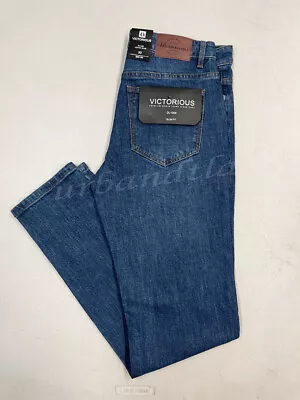 Men's Slim Fit Stretch Washed Denim Jeans Size 28-44 Victorious DL1005 • $31.95