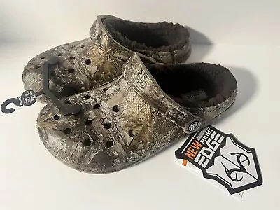 Crocs Classic Lined Realtree Edge Camo Clog 205377-280 Chocolate Men 6 Women 8 • $49.93