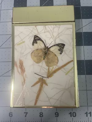 Vintage Brass Butterfly Flip Up Notepad Holder • $15