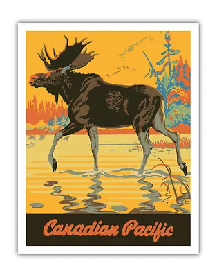 Visit Canada - Vintage Canadian Pacific Railroad Travel Poster By Tom Hall 1930s • $15.98