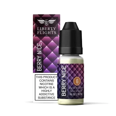 Liberty Flights E Liquid 10ml Berry Nice Refill XO Vape Juice 50PG/50VG UK Made • £3.99