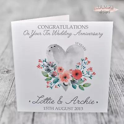 £3.80 • Buy Personalised Tin 10th Wedding Anniversary Card