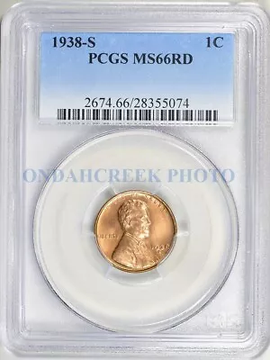 1938-S Lincoln Cent PCGS MS-66 RD FS-502 RPM #2 Stage A • $130
