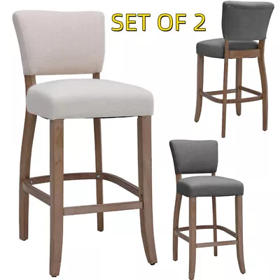 2pcs Modern Wood Bar Chairs Counter Kitchen Cafe Stools Dining Barstools • £192.95