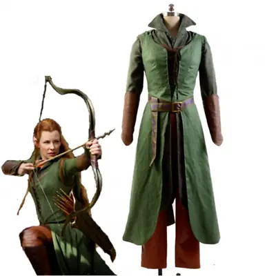The Hobbit 2 / 3 Elf Tauriel Outfit Lord Of The Rings Cosplay Costume Outfit • £73.98