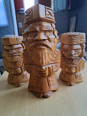 £67.99 • Buy Vintage Japanese Wooden Carved Ainu Kokeshi Dolls