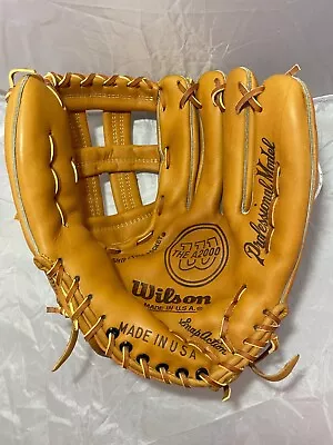 Vintage 70's Wilson A2000 Leather Softball Glove Made In The USA (RH Throw) BLEM • $325