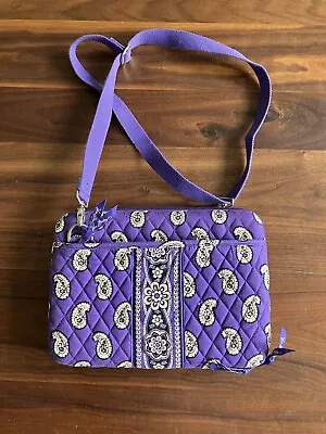 VERA BRADLEY Simply Violet Purple Floral Paisley Hard Laptop Tablet Case Bag • $32