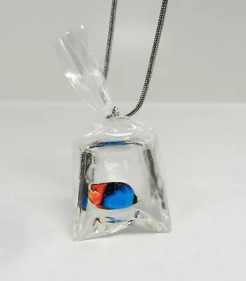 Pet Store Tropical Pet Fish In Bag 18  Silver Necklace Fashion Jewelry Unisex • $19.99