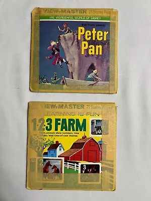 2 GAF Peter Pan & 1-2-3 Farm View-Master 3D Reels 3 Reel Sets Used • $9.95