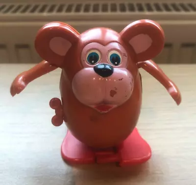 £8.99 • Buy VINTAGE 1970's Hong Kong Wind-Up Clockwork Plastic Monkey Toy GOOD