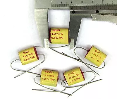 8 Pcs 680nF 250V 10% SOIEL TA2 MKT Axial Capacitors 068uF Marshall Cathode • $6.90