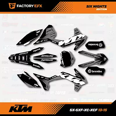 Gray Racing Graphics Kit Fits KTM 13-15 SX SXF XC XCF 125 150 250 300 450 6N • $74.99