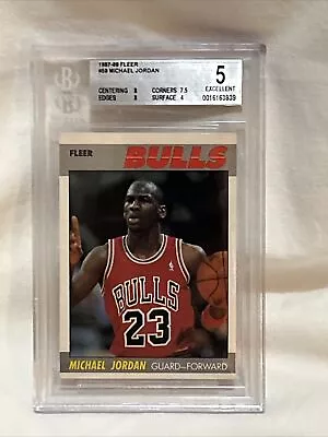 1987-88 Fleer -BGS 5Michael Jordan Excellent Condition Centering &Edges 8 RARE • $229.99