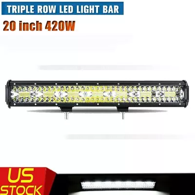 20inch LED Light Bar 420W Triple Row Spot Flood Combo Beam Off Road Driving Lamp • $36.99