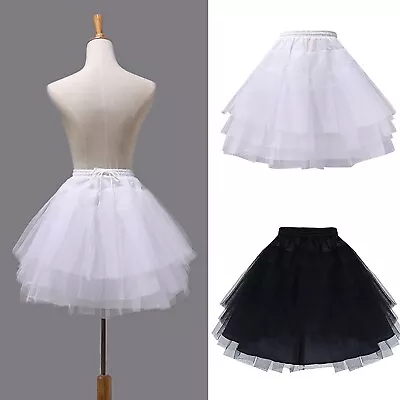 Women's Solid Color Layered Tulle Petticoat Lady's Princess Tutu Tulle Skirt • £8.45