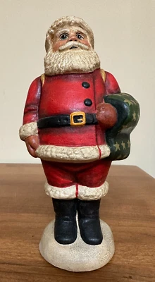 $150 • Buy Vaillancourt Folk Art Signed 9  Chalkware Santa Star Blanket Figurine #178 1998
