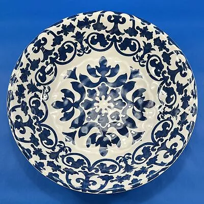 Pier 1 Royal Regal Large Melamine Serving Bowl 13 3/4  Blue And White • £29.93