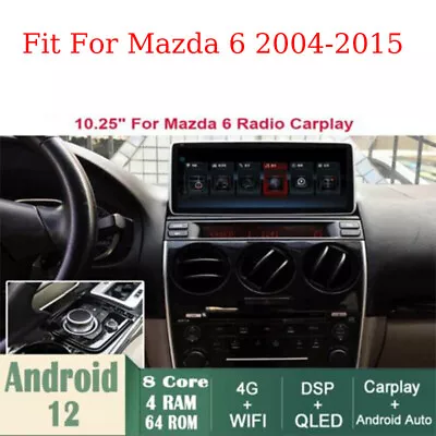 Fit For Mazda 6 2004-2015 Radio Carpaly Car Android GPS Navigation Wifi 10.25  • $821.94