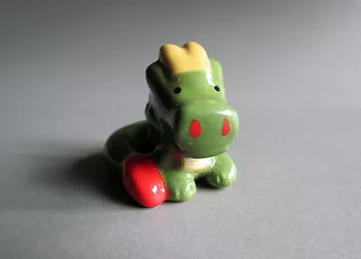 Miniatures Animal Ceramic Figurine Little Dragon Green Red Tiny Dragon Decor • $8.95