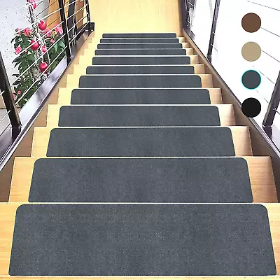 15 Pcs Non-Slip Stair Treads For Wooden Steps Carpet Indoor Runner Rugs Anti • $35.18