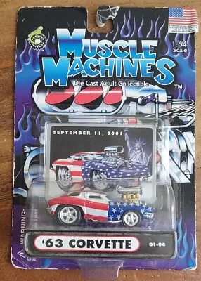 Muscle Machines '63 Corvette W/ Blown Engine-Stars & Stripes 9/11 Commemorative • $6.95