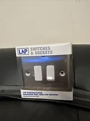 LAP Brushed Stainless Steel  Switched Fused Connection Unit With Led Indicater • £9
