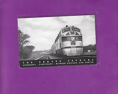 $7.70 • Buy @1940 Burlington Route Railroad Issued  The Denver Zephyrs  Postcard