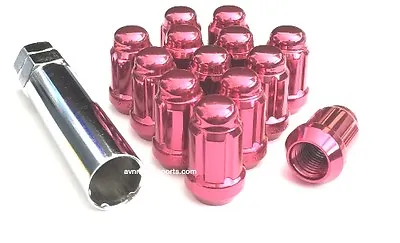 24x 1/2-20 PINK SPLINE DRIVE TUNER LUG NUTS RIMS WHEEL LOCK FORD MUSTANG JEEP • $31.99