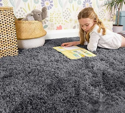 Large Fluffy Rugs Anti-Slip Shaggy Rug Living Room Bedroom Carpet Runner Mat • £7.99