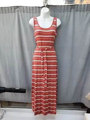 Primark Red Stripes Viscose Jersey Maxi Vest Dress UK 12 New • £8