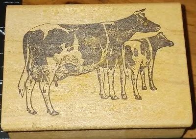 Cows Fruit Basket Upset Rubber Stamp(B8)  • $12
