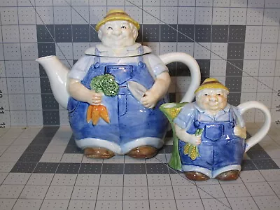 Vintage Mary Ann Baker FARMER Tea Pot And Creamer Nice Condition! :-) • $13.75