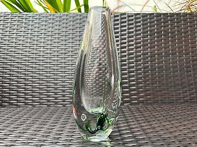 Vicke Lindstrand For Kosta Boda Sweden Seaweed Bubble Glass Mykene Bud VaseMint • $375