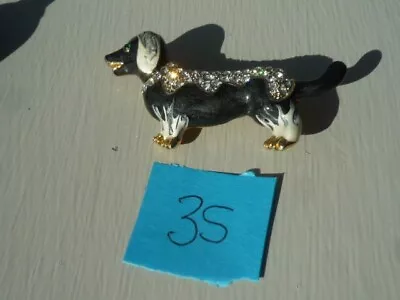 Dachshund  Sparkley Crystal And Enamel  Badge Brooch  3s • $8.62