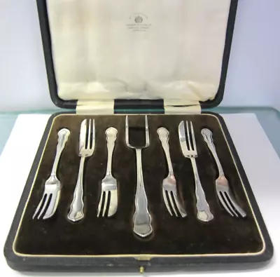 Antique Mappin & Webb Silver Plate Pastry Set With Box 110 Grams • $89.97