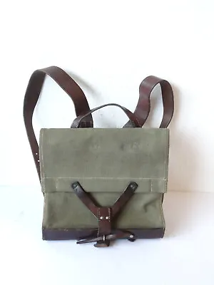 Swiss Army Sattler Special Magazine Backpack Vtg Military Leather Canvas 1940 • $199