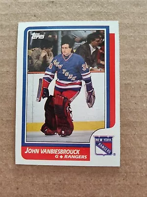 JOHN VANBIESBROUCK New York RANGERS 1986-87 TOPPS HOCKEY CARD #9 • $1